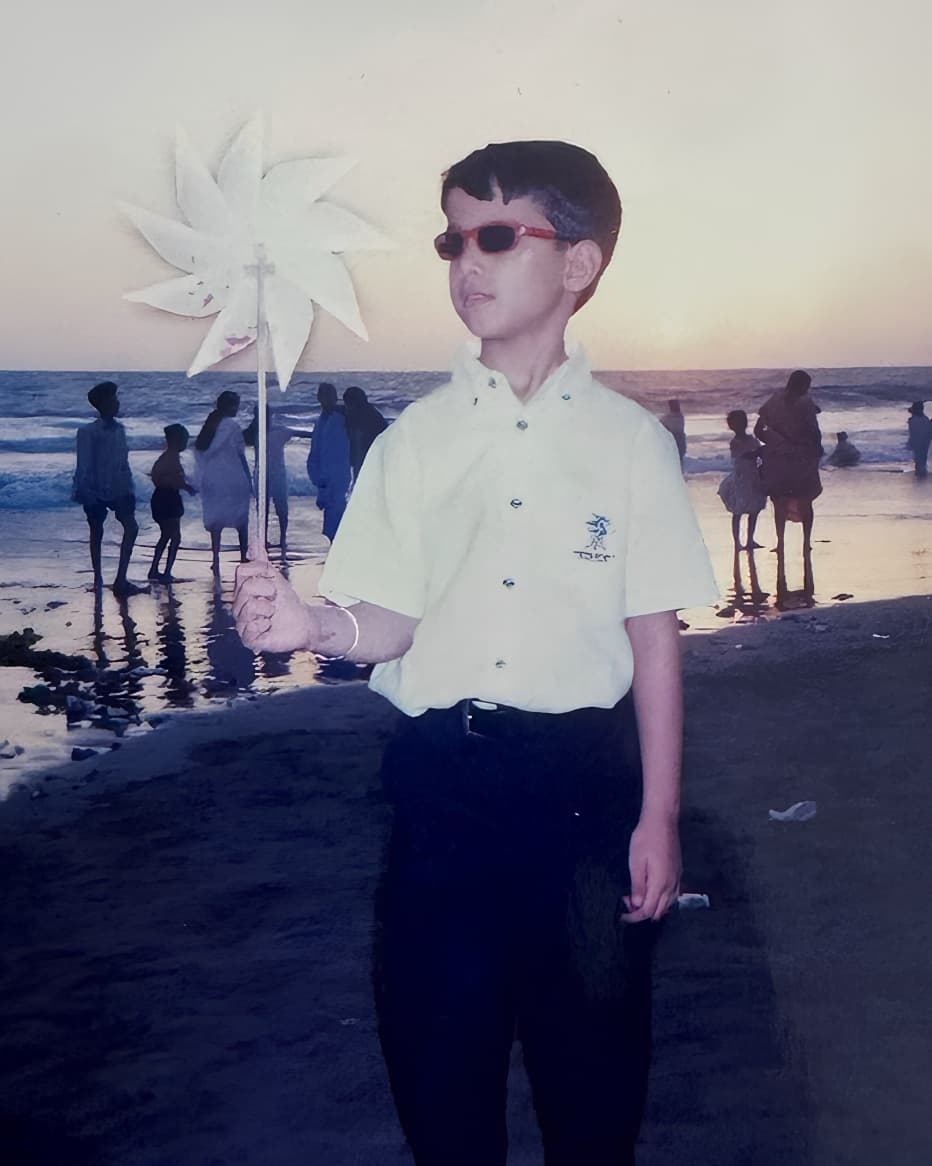 Sanjam, founder of Switchblade, as a child